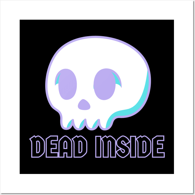 Dead Inside Pastel Skull Wall Art by EmberberryArt